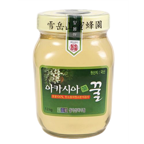 영월 허니원 1등급  아카시아벌꿀 5병 - 설악산허니팜 설악산밀봉원 아카시아꿀, 1.2kg, 1개