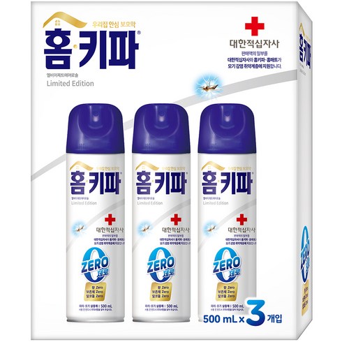 홈키파 - 홈키파 대한적십자사 제로 에어졸 3p, 3개, 500ml