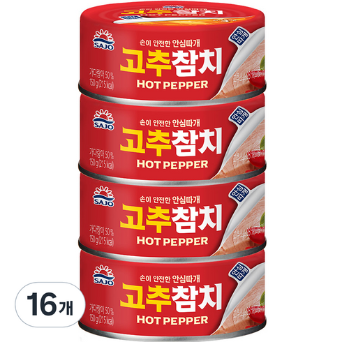 사조 고추참치 안심따개, 150g, 16개