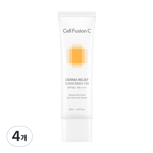 셀퓨전씨더마릴리프 - 셀퓨전씨 더마 릴리프 썬스크린 100 SPF50+ PA++++, 50ml, 4개