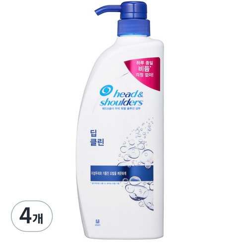 헤드앤숄더 딥 클린 샴푸, 850ml, 4개