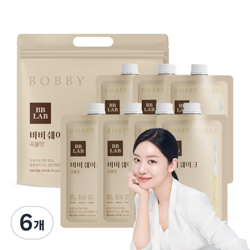 비비랩 바비쉐이크 곡물맛 7p, 280g, 6개