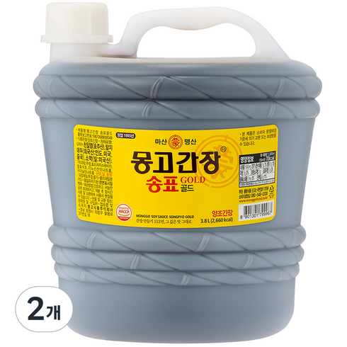 몽고간장 송표 골드, 3.8L, 2개