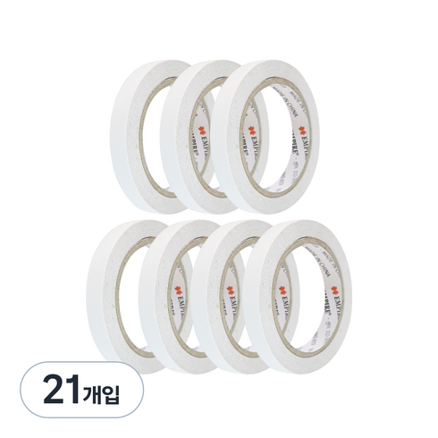엠파이어 양면테이프 15mm x 20m, 화이트 반투명, 21개입