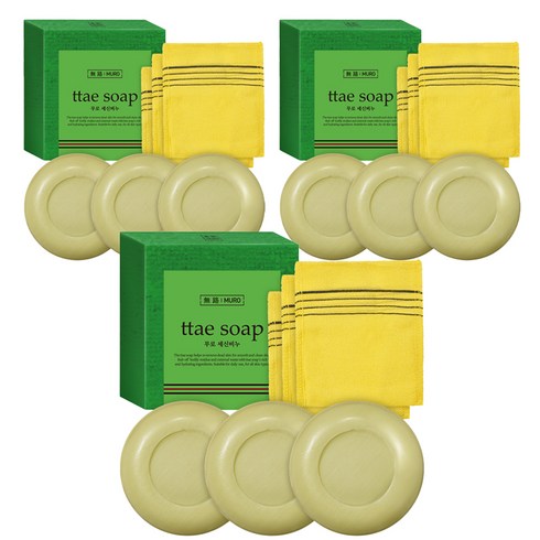 무로 세신비누 + 때타올 세트, 9개