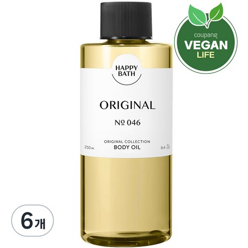 해피바스 오리지널 컬렉션 바디오일 오리지널, 6개, 250ml