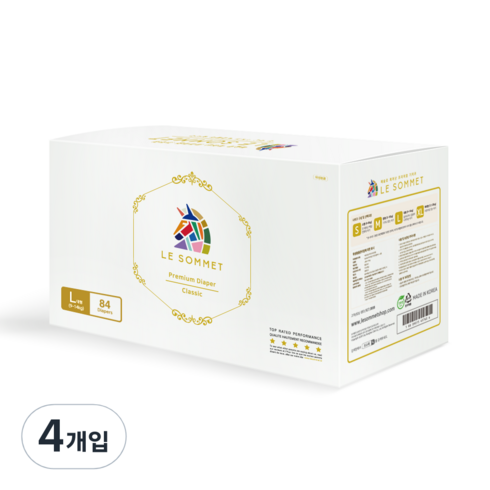 르소메 프리미엄 밴드형 기저귀, 대형(L), 168매