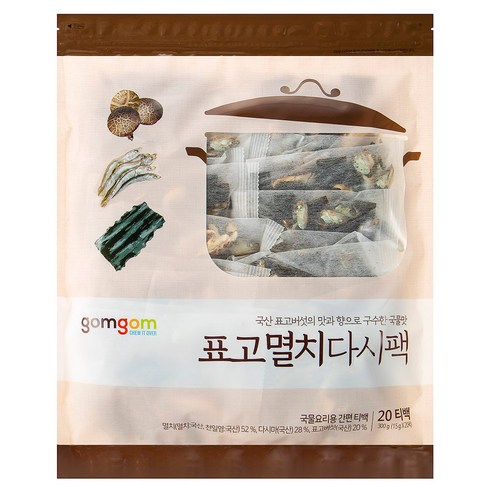 곰곰 구수한 국물용 표고멸치 다시팩, 15g, 20개