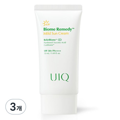 유이크 바이옴 레미디 마일드 선크림 SPF50+ PA++++, 50ml, 3개