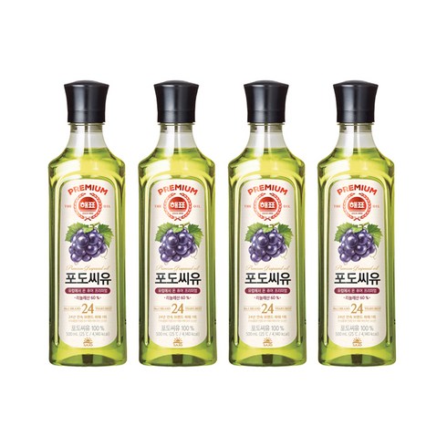 해표포도씨유 - 해표 포도씨유, 500ml, 4개