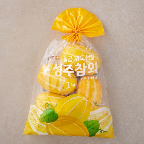 2023년 가성비 최고 참외 - 곰곰 당도선별 성주참외, 1kg  (4~5입), 1봉