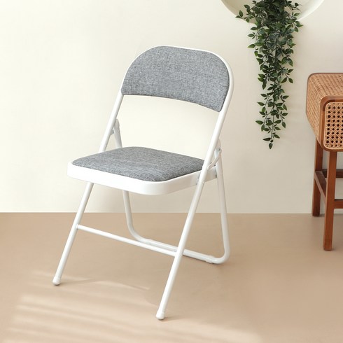 의자 - 코멧 패브릭 쿠션 접이식 의자, 그레이, 1개