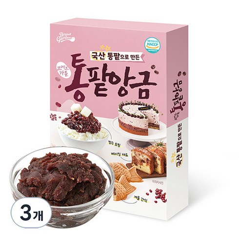 브레드가든 프리미엄 통팥 앙금, 300g, 3개