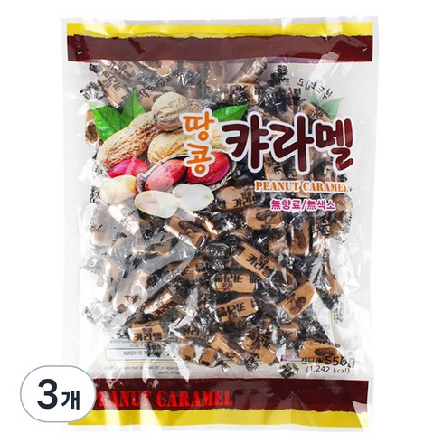 덕산스플라스리솜 - HM 무색소 무향료 부드럽고 고소한 옛날 땅콩캬라멜, 550g, 3개