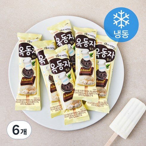 롯데웰푸드 옥동자 밀크 (냉동), 70ml, 6개입, 6개
