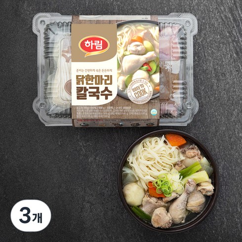 하림 닭한마리 칼국수 밀키트, 600g, 3개