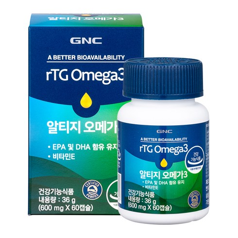 GNC 알티지 오메가3, 1개, 60정