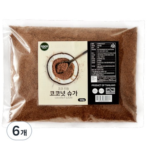 코코리듬 코코넛슈가, 500g, 6개