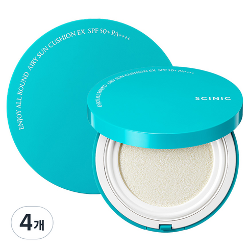 싸이닉 엔조이 올라운드 에어리 선쿠션 EX SPF50+ PA++++, 25g, 4개