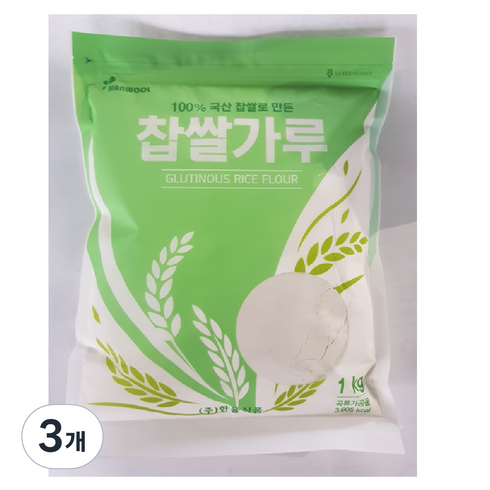 한울식품 찹쌀가루, 1kg, 3개