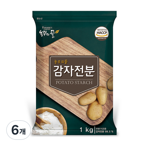 감자전분1kg - 농부의뜰 감자전분, 1kg, 6개