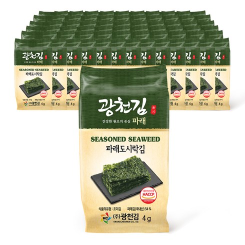 파래김 - 광천김 파래 도시락김, 64g, 4세트