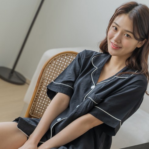민트코코아 여성용 인견 반팔 파자마 세트