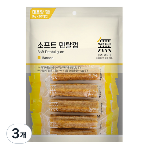 무마진 강아지 소프트 덴탈껌 대용량 30p, 바나나, 270g, 3개