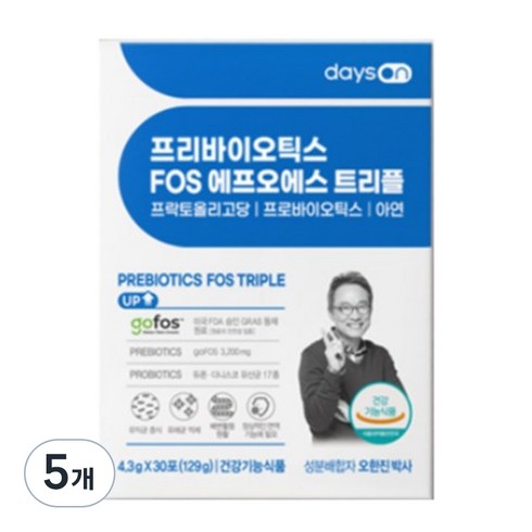 프리바이오틱스FOS 트리플 12박스10포 - 데이즈온 오한진 프리바이오틱스 FOS 트리플, 129g, 5개