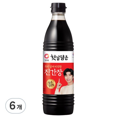청정원진간장 - 대상 청정원 햇살담은 두번 달여 더 진한 진간장, 840ml, 6개