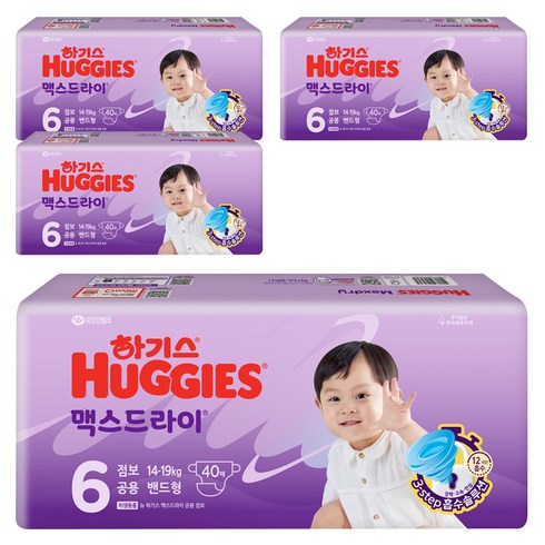 하기스 2024 맥스드라이 밴드형 기저귀 남여공용, 6단계, 160매