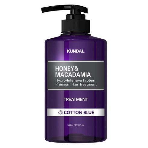 쿤달 허니 앤 마카다미아 헤어 트리트먼트 코튼블루향, 500ml, 1개