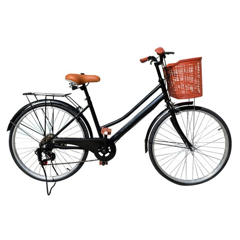 닥터바이크 60.96cm 24인치 6단 스틸프레임 생활자전거 L-24, 블랙, 170cm