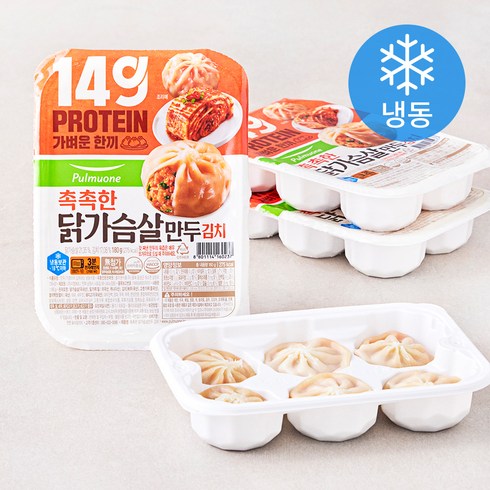 풀무원 촉촉한 닭가슴살 만두 김치 6입 (냉동), 4개, 180g