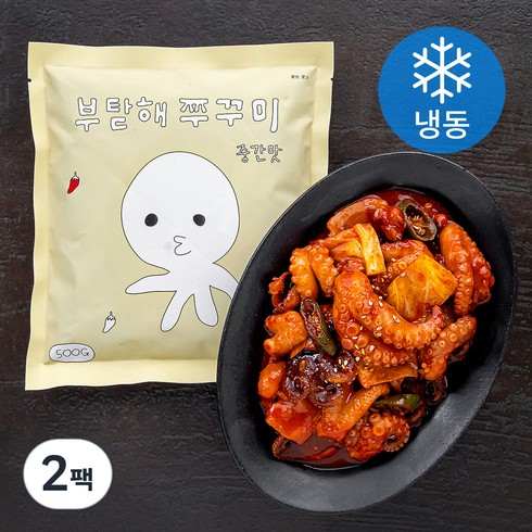 박막례 양념쭈꾸미 7팩  대패삼겹살 2팩 - 부탇해 쭈꾸미 볶음 중간맛 (냉동), 500g, 2팩