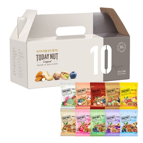 자연루 투데이넛 너트한줌 10종 x 3p 세트, 600g, 1개