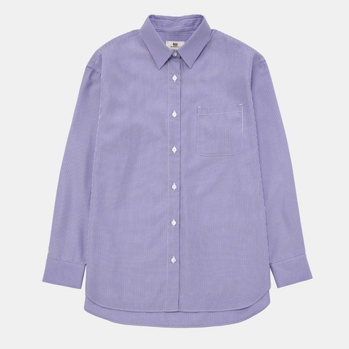 NII 여성용 NON iron 스트라이프 세미오버 셔츠