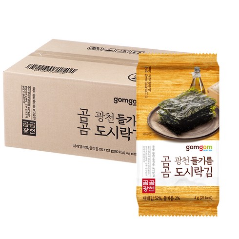 곰곰 광천 도시락김 - 곰곰 광천 들기름 도시락김, 4g, 32개