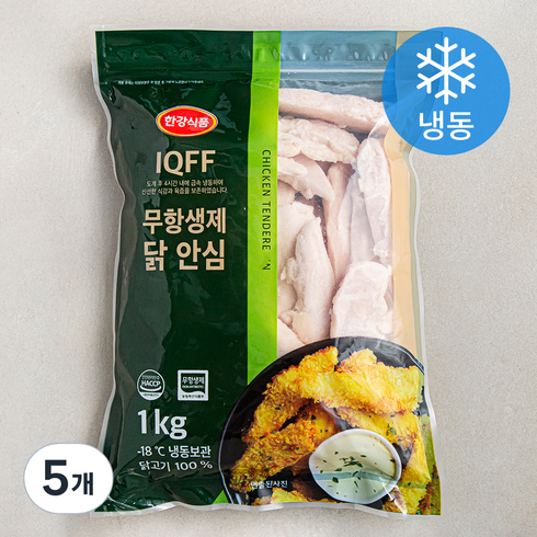 한강식품 IQFF 무항생제 인증 닭안심 (냉동), 1kg, 5개