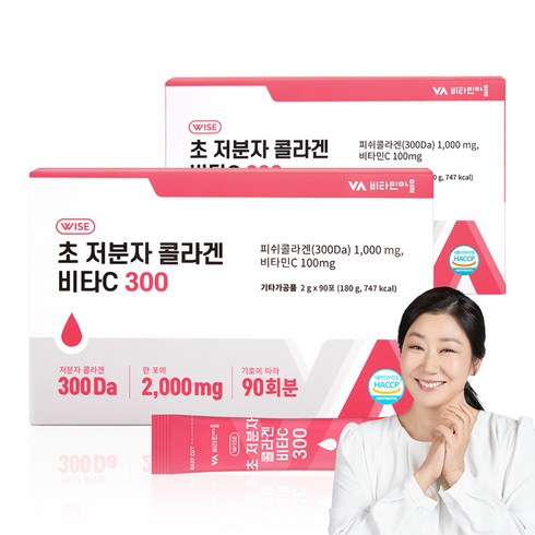 비타민마을 초 저분자 콜라겐 비타C 300 2g x 90p, 2개, 180g