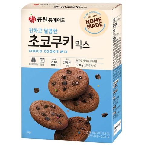 초코칩쿠키믹스 - 큐원 홈메이드 초코쿠키 믹스, 1개, 300g