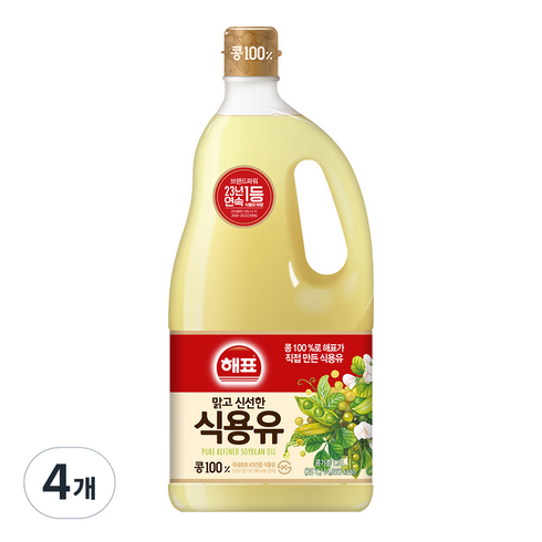 해표 식용유, 1.8L, 4개