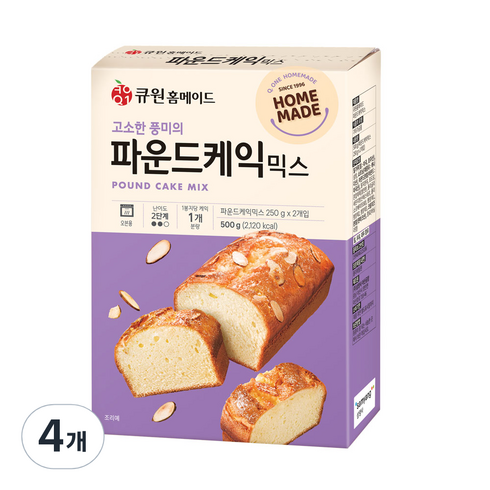 큐원 파운드 케익 믹스 2p, 500g, 4개