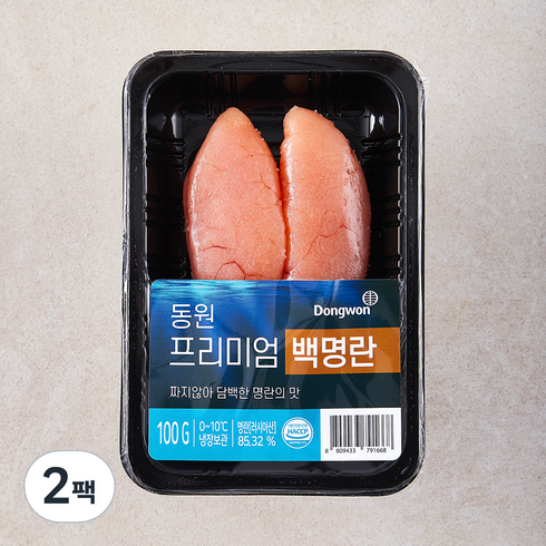 청아찬 못난이 백명란 300gX5팩 - 동원 프리미엄 백명란, 100g, 2팩