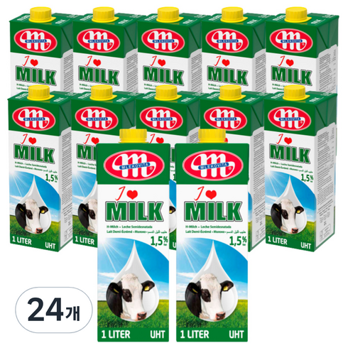 믈레코비타 - 믈레코비타 아이러브밀크 1.5% 저지방 멸균우유, 1L, 24개