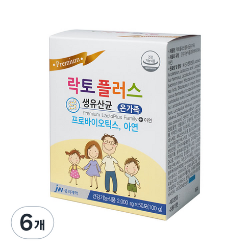 중외제약 락토플러스 온가족 생유산균, 100g, 6개