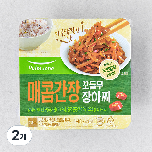 풀무원 매콤간장 꼬들무 장아찌, 220g, 2개