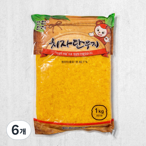 알밥단무지 - 반찬단지 치자단무지 알밥용, 1kg, 6개