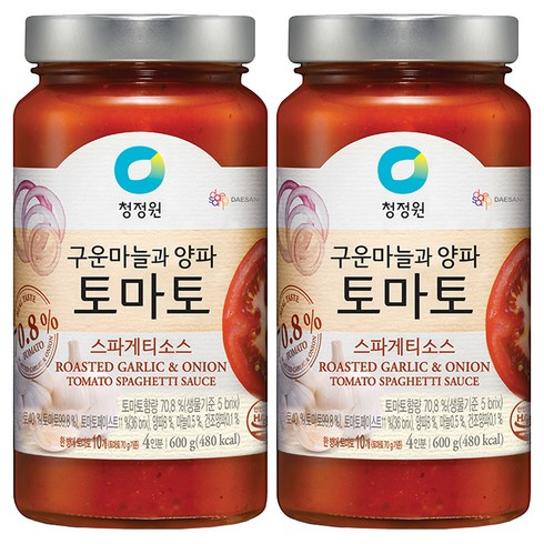 스파게티소스 - 청정원 토마토 스파게티 소스, 600g, 2개