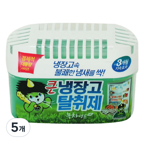 2023년 가성비 최고 산도깨비 냉장고 탈취제 - 산도깨비 큰 냉장고 탈취제 본품 녹차, 420g, 5개